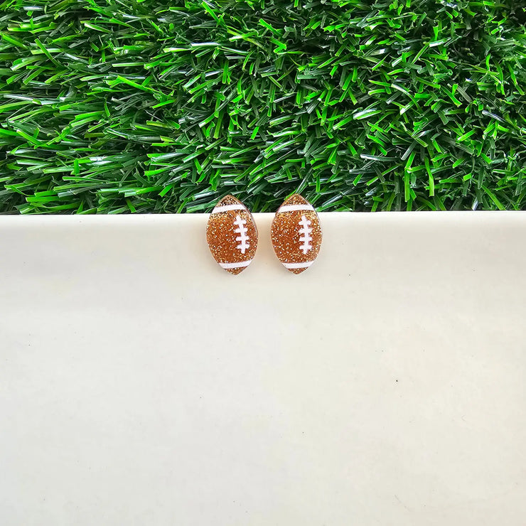 Glitter Football Earrings