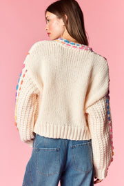 Rainbow Knit Bow Sweater