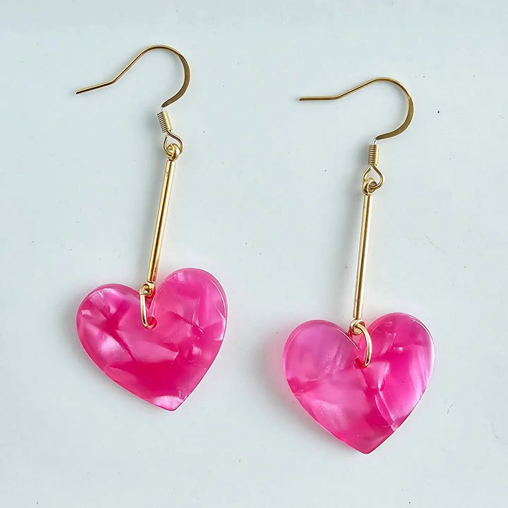 Pink Heart Earrings