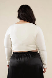 Curvy White Corset Crop Top