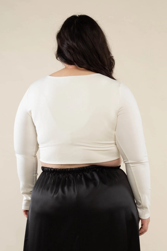 Curvy White Corset Crop Top