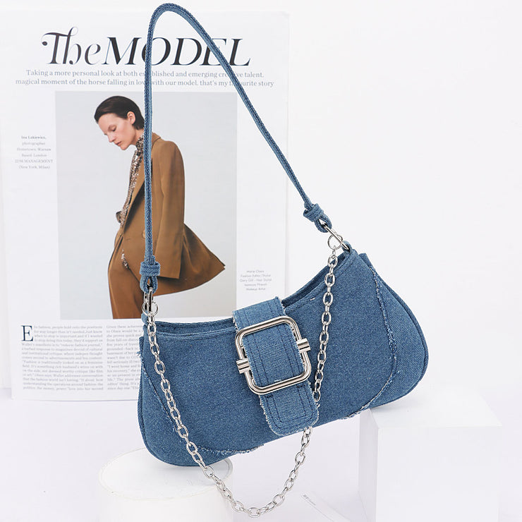 Denim Buckle Purse