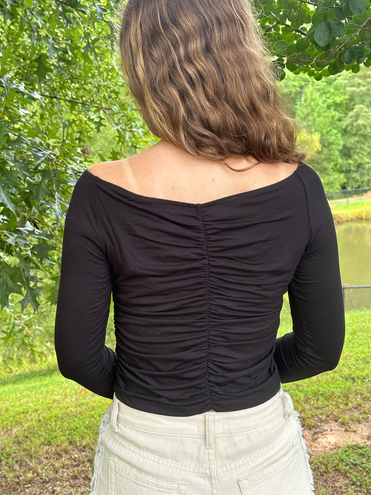 Ruched Off-The-Shoulder Top