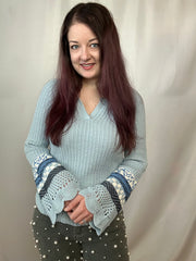 Mixed Blue Knit Sweater