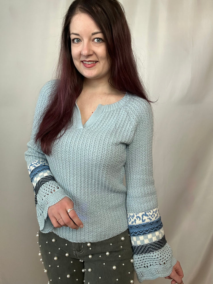 Mixed Blue Knit Sweater