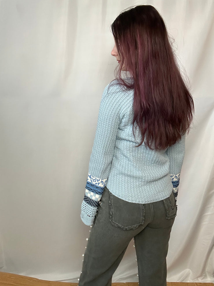 Mixed Blue Knit Sweater