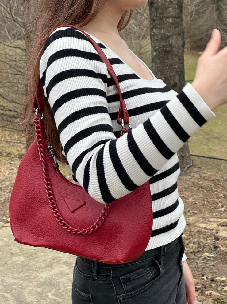 Burgundy Chain Purse