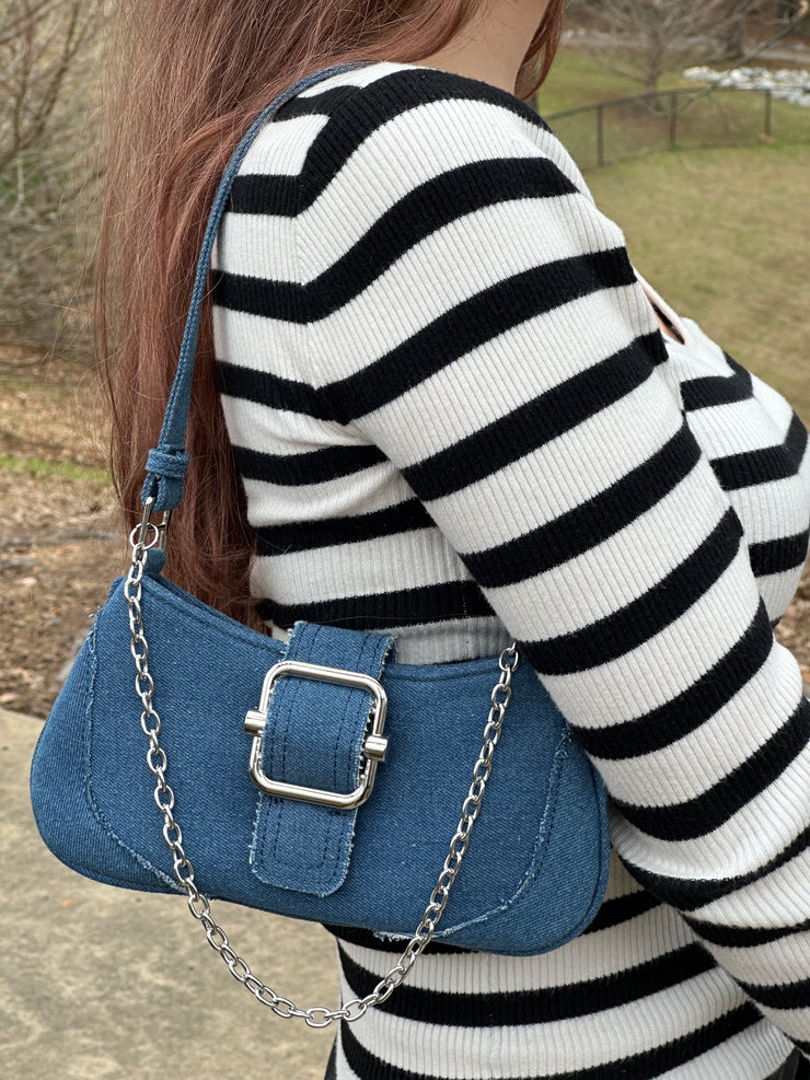 Denim Buckle Purse