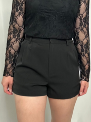 Black High Waisted Dressy Shorts