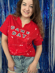 Red Splatter Game Day Tee