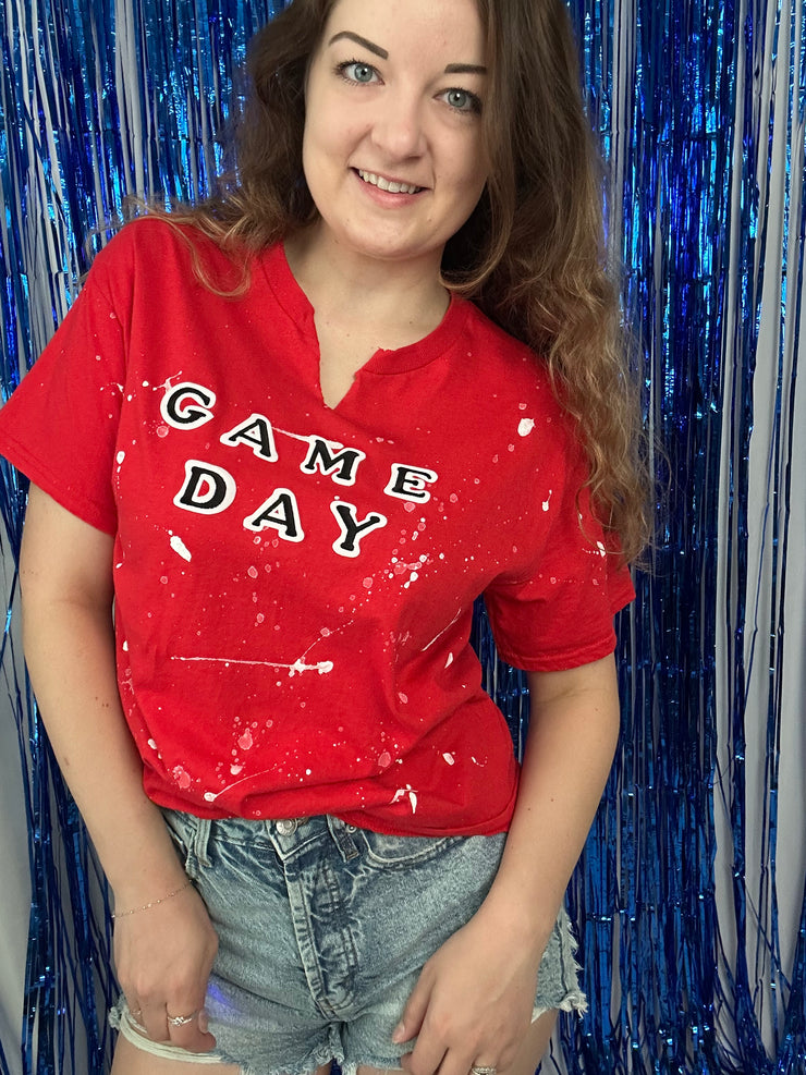 Red Splatter Game Day Tee