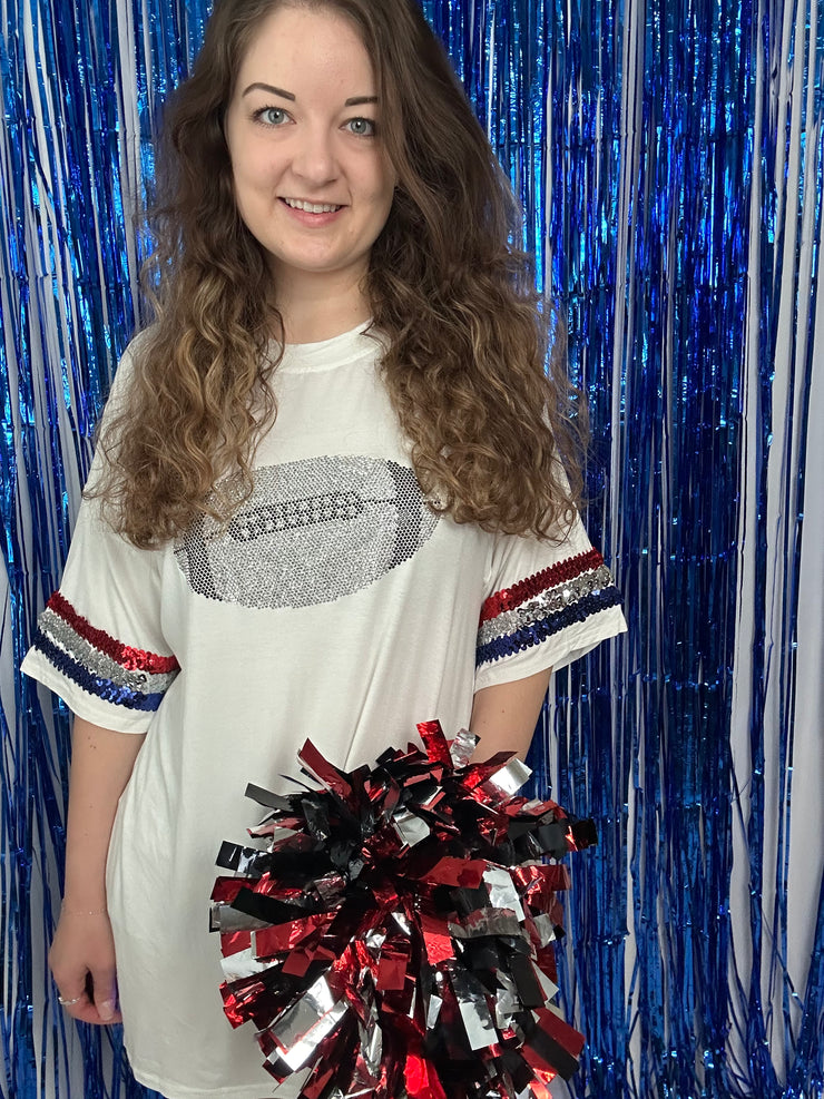 Bedazzled Football T-Shirt Dress