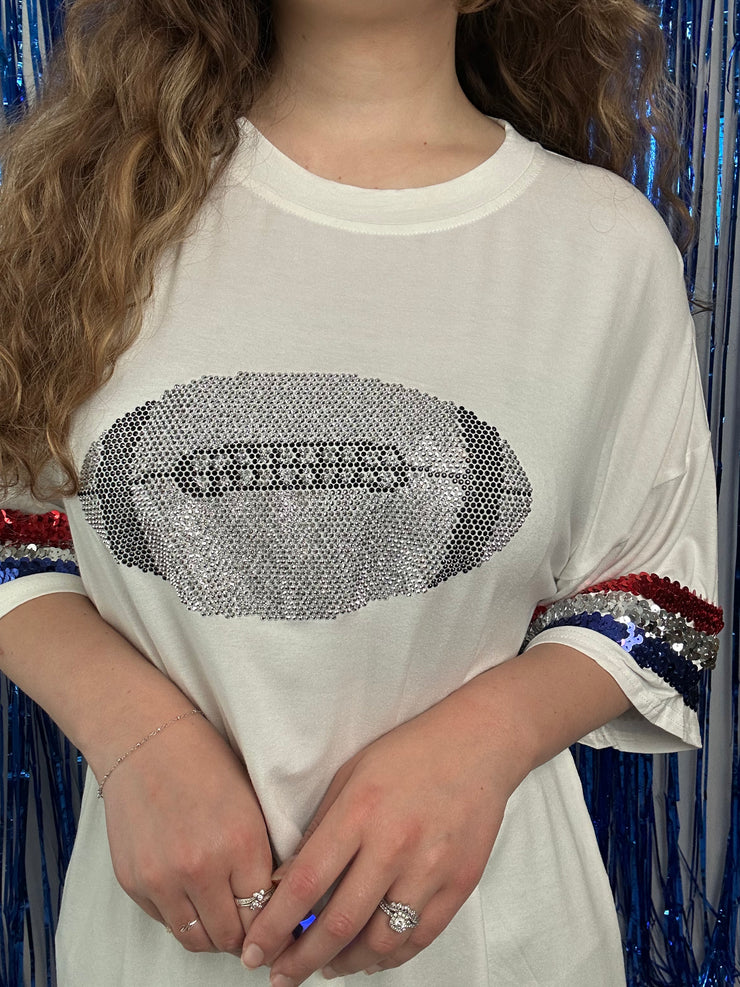 Bedazzled Football T-Shirt Dress