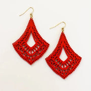 Red Wooden Earrings