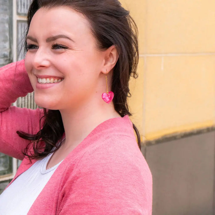 Pink Heart Earrings