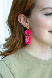 Pink & Gold Party Earrings