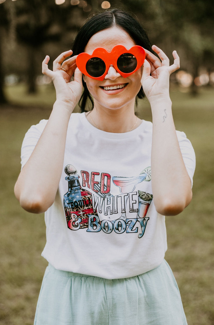 Red White & Boozy Graphic Tee - April Layne Boutique