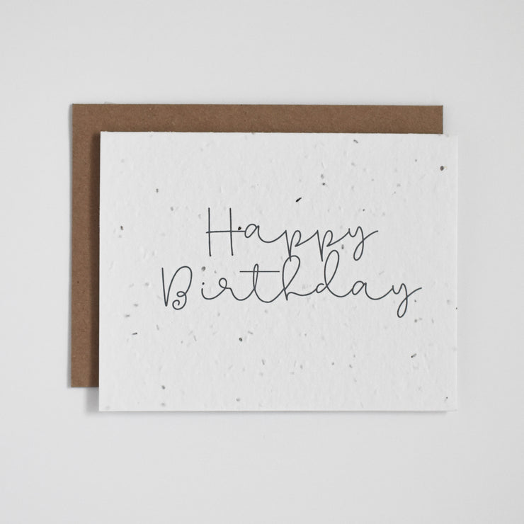 Cursive Happy Birthday - Plantable Greeting Card - April Layne Boutique