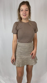 Lurex Jacquard Peplum Skirt